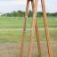 Outdoor Training twist fitness equipment made of wooden frame.
