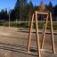 Outdoor fitness equipment Training twist in a playground.