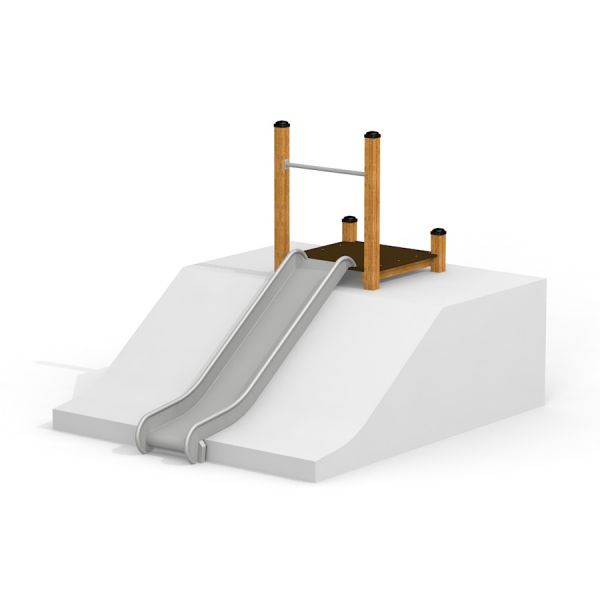 Outdoor playground slide Hill Slide STS 120 on a small hill structure.