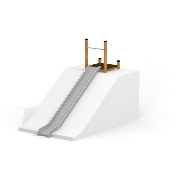 Children's slide Hill Slide STS 210 with wooden bars and a metal slope.