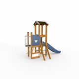 Police station playhouse with slide