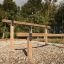 Outdoor fitness equipment Double Jump Bars made of wood.