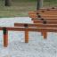 Hip Hop wooden balance beams on playground sand surface