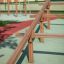 Wooden Climb Obstacle ladder in a playground.