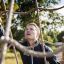Person climbing V-shape Net Large climbing net outdoors