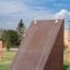 Climbing Ramp steel structure in an outdoor playground.