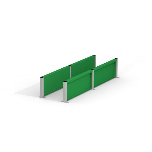 Flipper set 2st green barriers for playground.