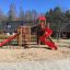Twister castle with slide at a playground