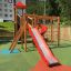Twister castle with slide on playground
