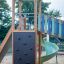 Twister castle with slide on a playground