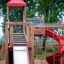 Twister castle with slide on a playground