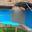 Outdoor Shelter with Table and Benches.