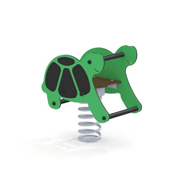 Turtle rocking ride on a spring for playgrounds.