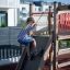 Boy climbing a Searobber Castle castle with slide.