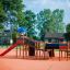 Children's playground with Searobber Castle castle with slide.