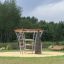 Steel structure climbing frame Andromeda in a park.
