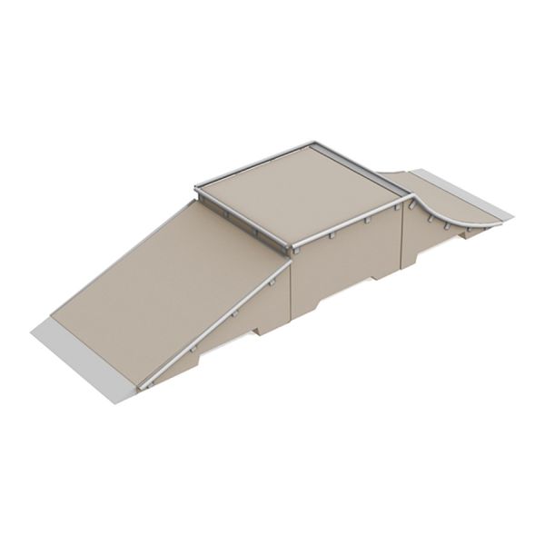 Skateboard ramp Combination 8 with multiple sections and railings