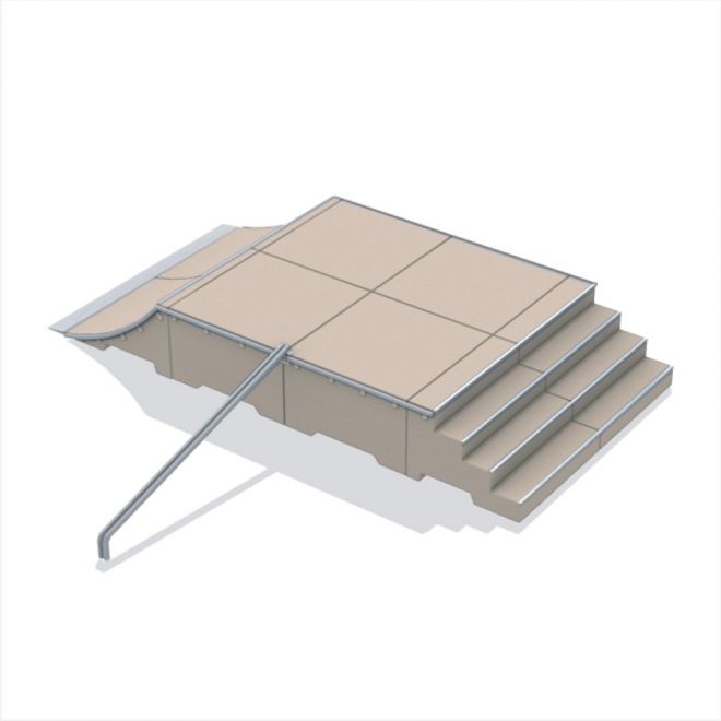 Combination 19 outdoor playground platform with metal handrail and steps