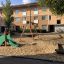 Green Slide with Dragon Back on playground