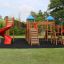 Playground set featuring the Space Station castle with slide.