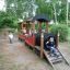 Children playing on an outdoor Train playground set.