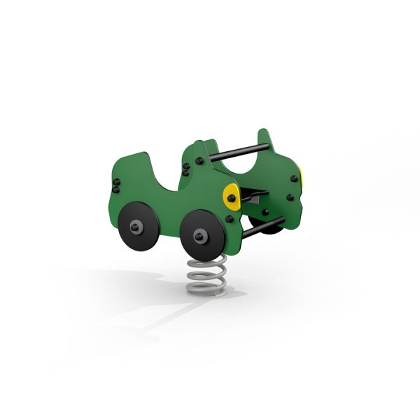 Green Double Auto rocking spring rider playground equipment.