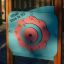 Playground Clock with numbers and rotating center on wooden frame.