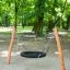 BNS Single Swing Robinia 2 Posts tire swing on wooden frame in playground
