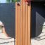 Wooden structure of the Mast climbing net in playground.