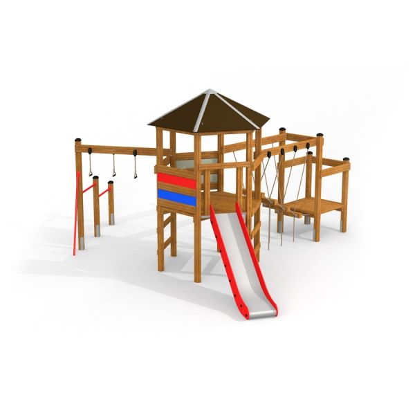 Six Angle with Suspension Bridge single slide, Climbing