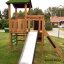 Wooden playhouse with slide - Climbing Kiosk Modern Nature.