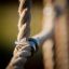 V-shape Net wooden playhouse rope and metal fastenings