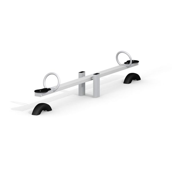 Modern outdoor Single Seesaw with black and white design.