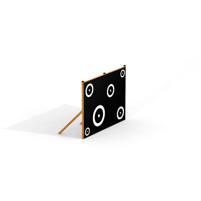 Black Aim Practice target board with white circular targets
