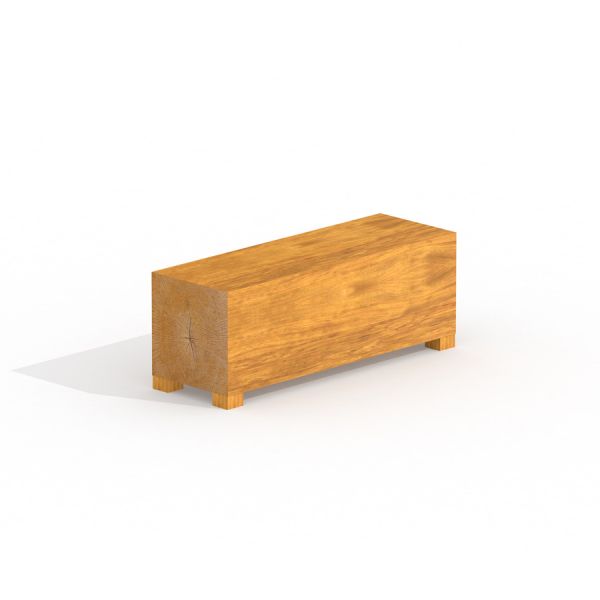 Wooden bench Cube on white background.