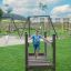 Child crossing the Chain Bridge on a playground.