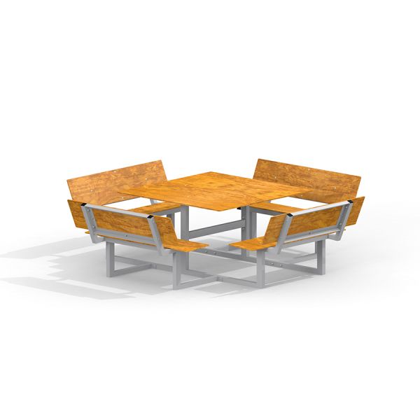 Table & Bench Quadro HPL outdoor dining set.
