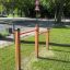 Outdoor fitness equipment Somersault Double in a park.