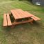Wooden Larchwood Table & Bench for Kids on Grass.