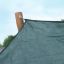 Sun Shade Square Nature (Robinia) close-up of fabric and wooden pole