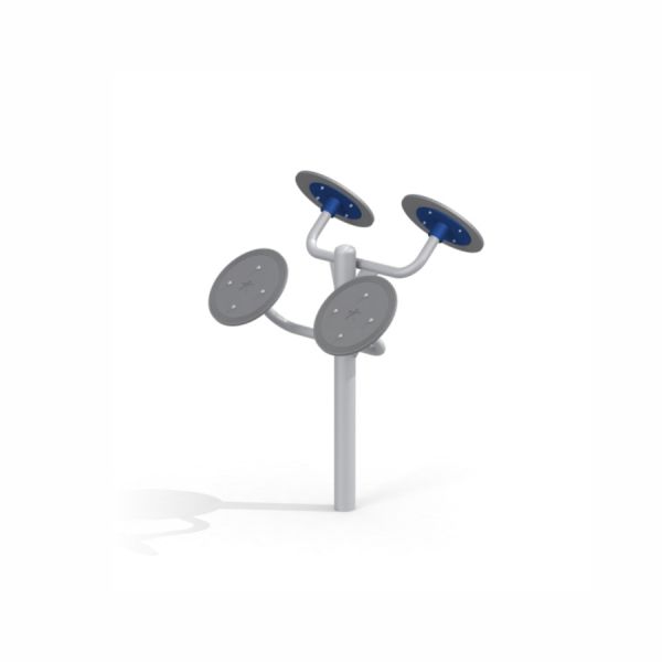 Outdoor fitness equipment, Tai-Chi Small Wheels, for hand and arm exercises.